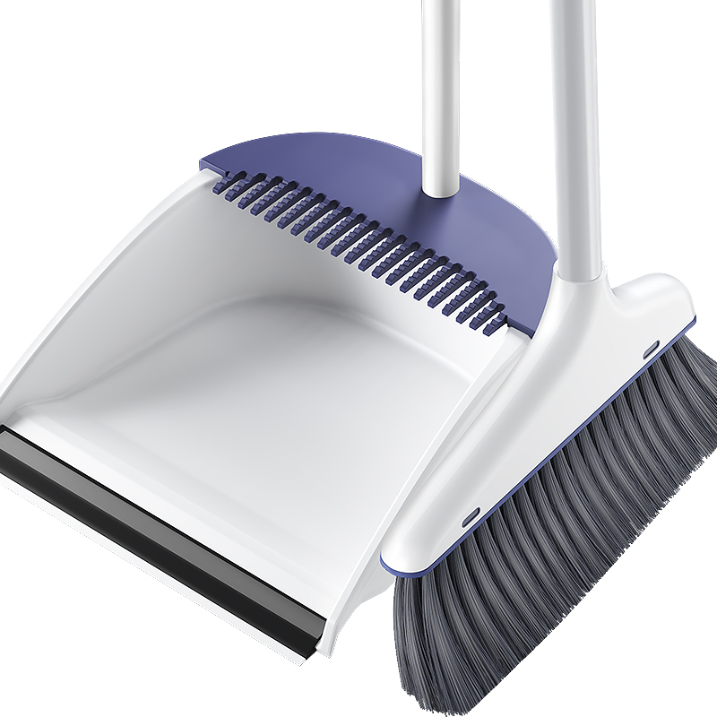 尔蓝 AL-S112 防风梳齿型扫把簸箕套装 扫帚簸箕组合两件套（单位：套）蓝白色