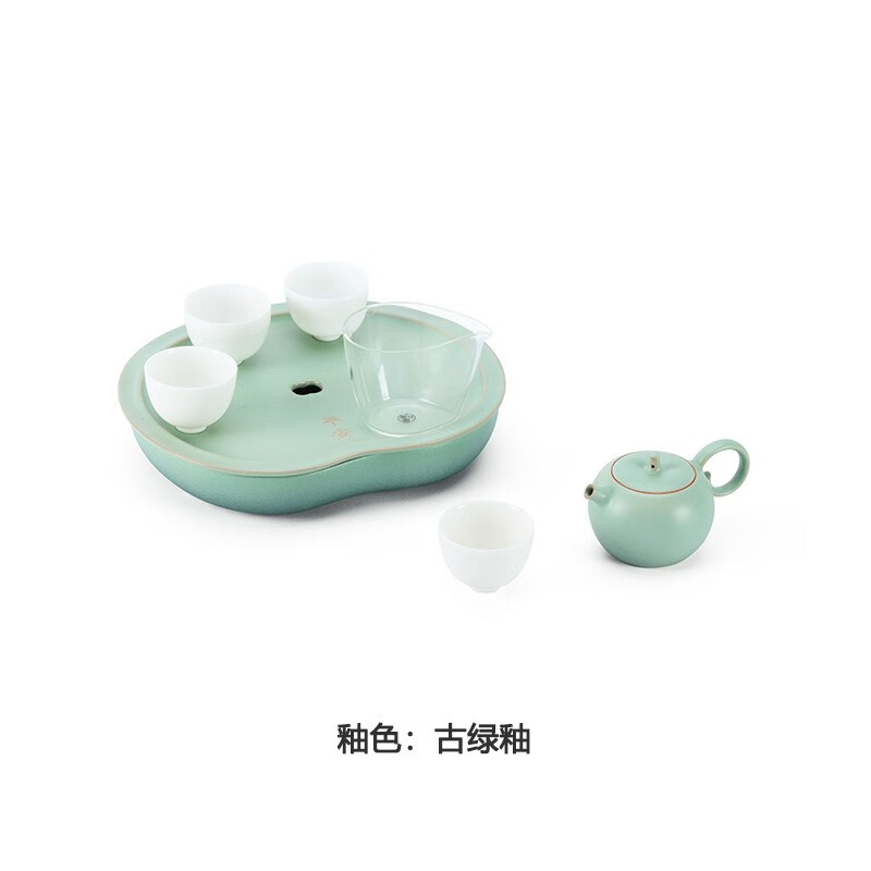 万仟堂（Edenus）茶具高档整套茶具茶盘平安功夫茶具套装 1壶1海4杯1茶盘 单位：套  