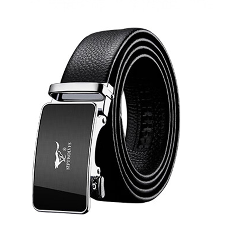 七匹狼真皮男士皮带自动扣腰带送父亲老公男友生日礼物（单位：条） 7A719424000-08 黑色-7A719424000-08