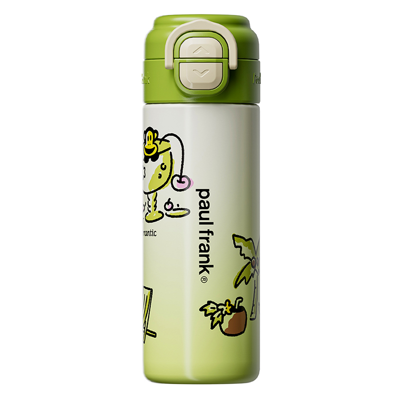 大嘴猴（Paul Frank） PF135A-500 500ml 316L 渐变双饮保温杯 单位：个 柠檬绿