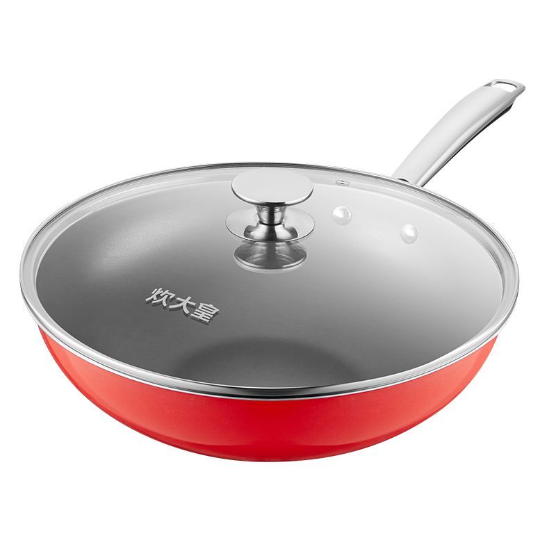 炊大皇玉红304不锈钢炒锅30CM  CG30HYB（单位：个） 红色