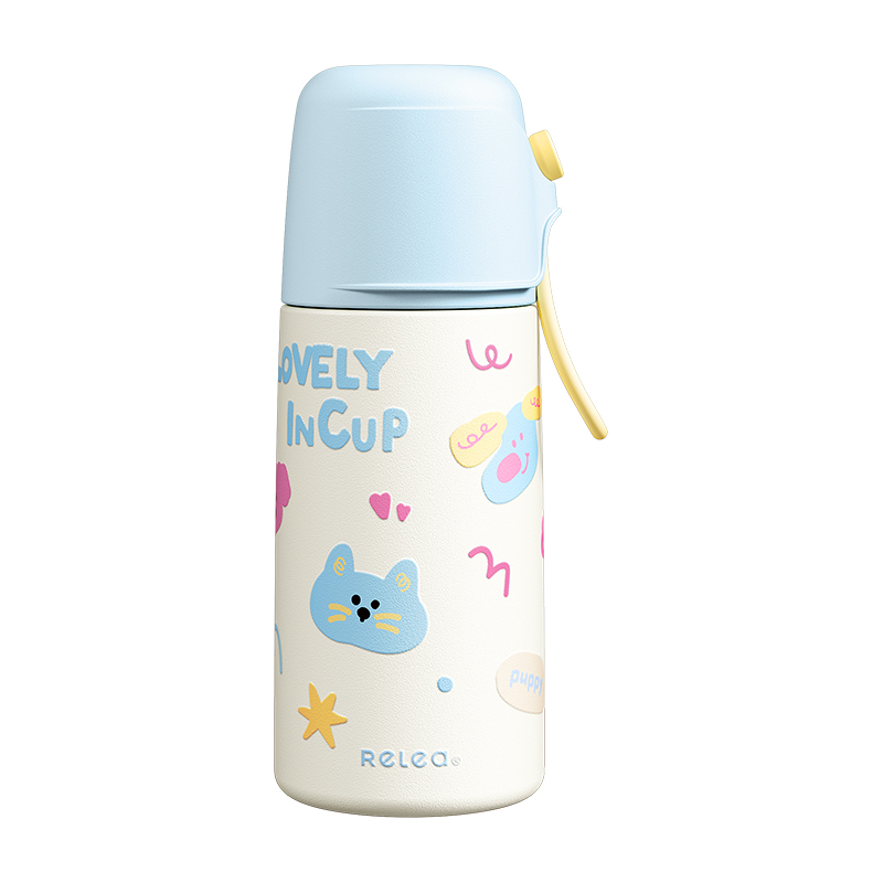物生物（RELEA） JV012446-0550-LS00 550ml 可可派保温杯 薄荷粉蓝（单位：个）