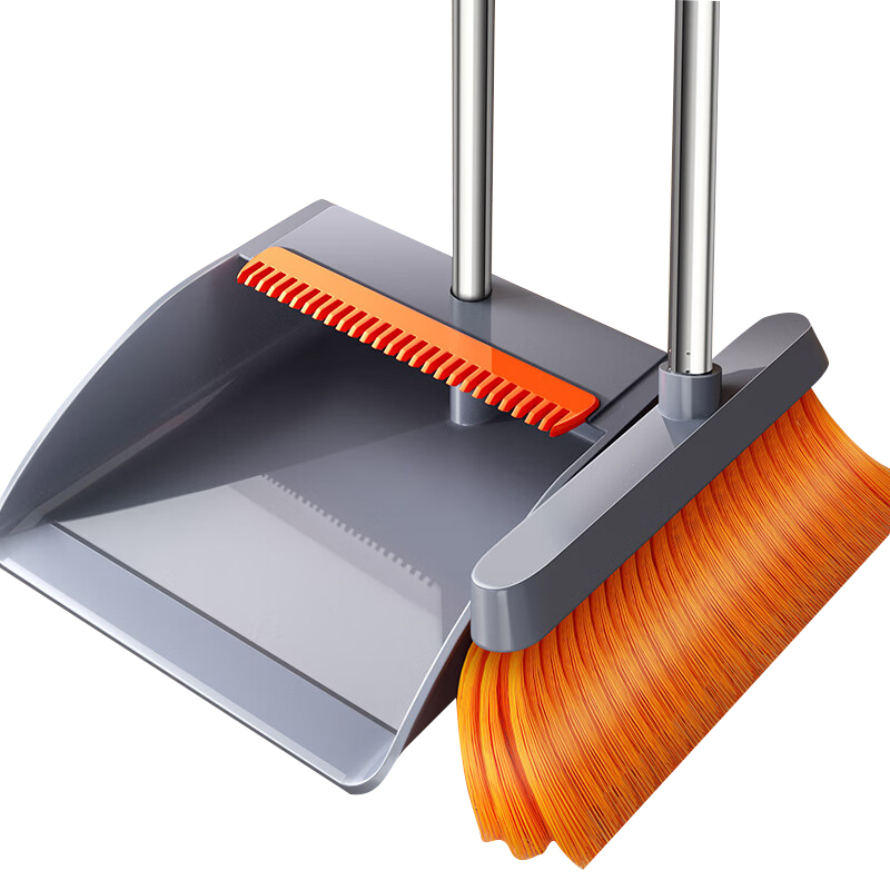 五月花时尚扫把簸箕套装防风带梳齿型扫帚组合家用扫地s115（单位：套） 钢色