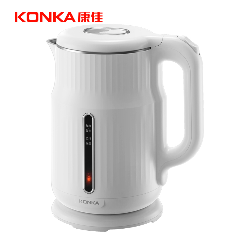康佳（KONKA） KDSH-1843-W 1.8L 双层防烫电水壶 白色（单位：台）