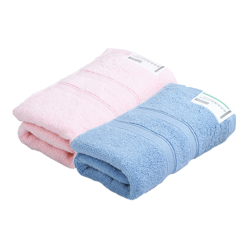 洁丽雅（Grace） W1214两条装 32*32cm*2条 素然春浅方巾 混色粉+蓝（单位：条）