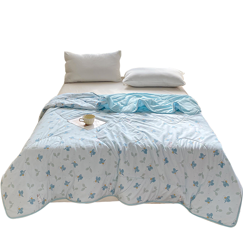 晚安家纺 叶香 150*200cm 清凉夏被芯-叶香 天蓝色（单位：床）