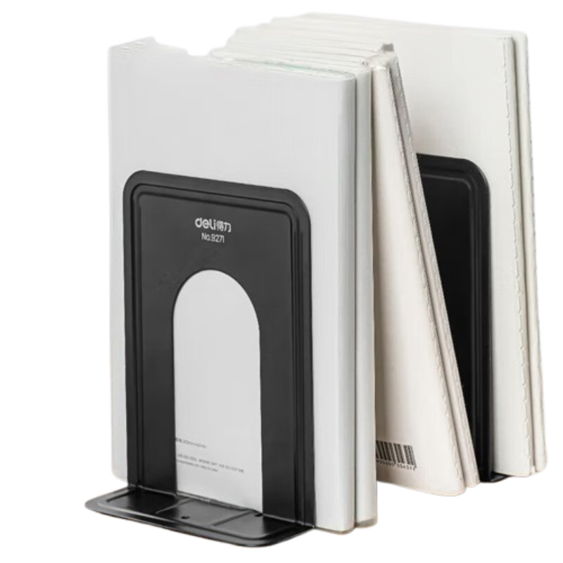 得力(deli) 9263 两片 23cm 金属书立 黑色（单位：付）