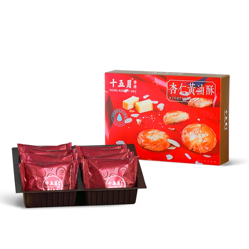 十五月 港式糕点礼盒 杏仁黄油酥 150g 红色（单位：盒）
