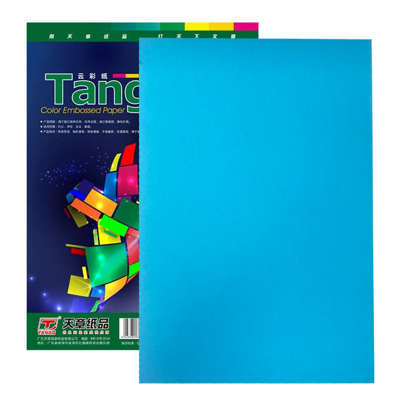 天章 （TANGO） 双面凹凸皮纹纸 100张/包 云彩纸 蓝色（单位：包）