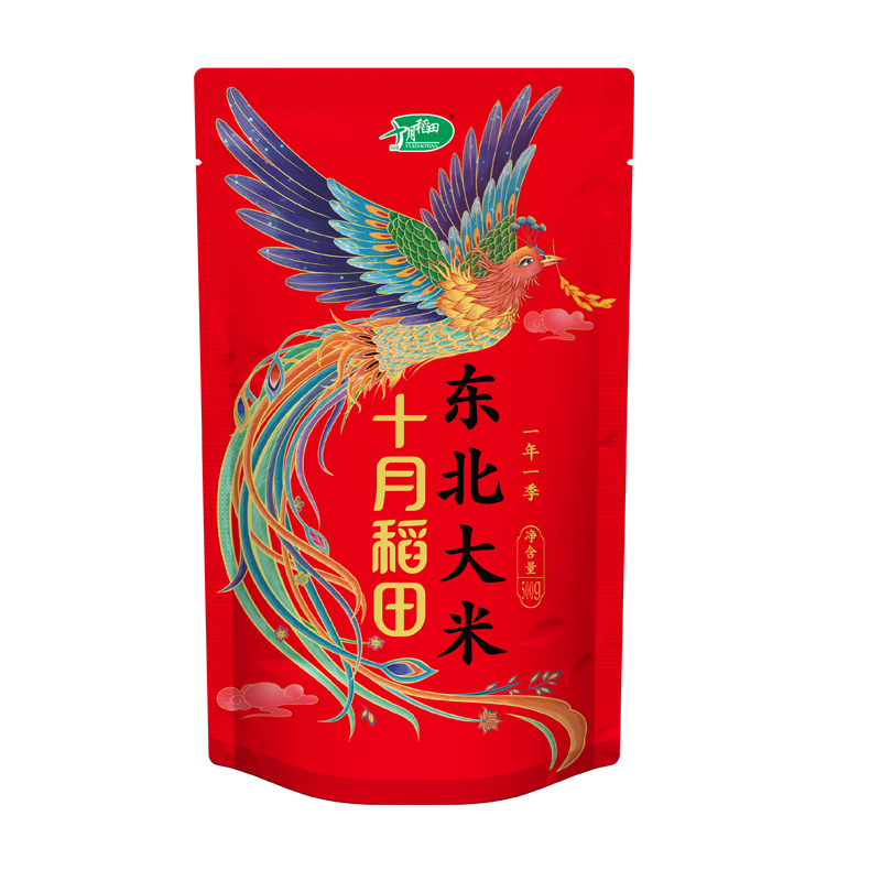 十月稻田 东北大米 500g 凤凰呈祥 红色（单位：袋）