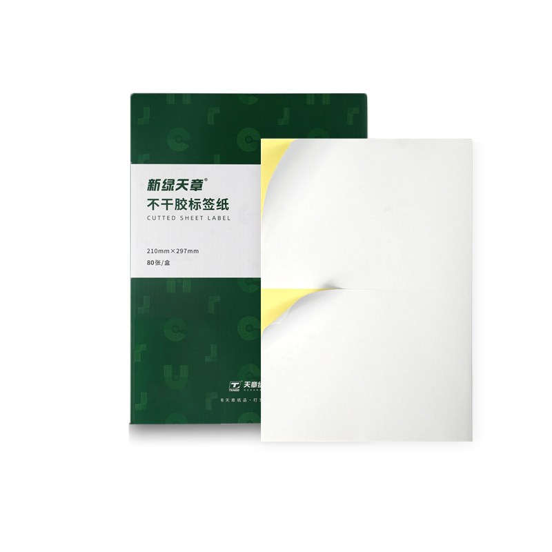 天章 （TANGO） P2067 210mm*148mm 2枚/张*80张 不干胶哑面黄底 白色（单位：盒）