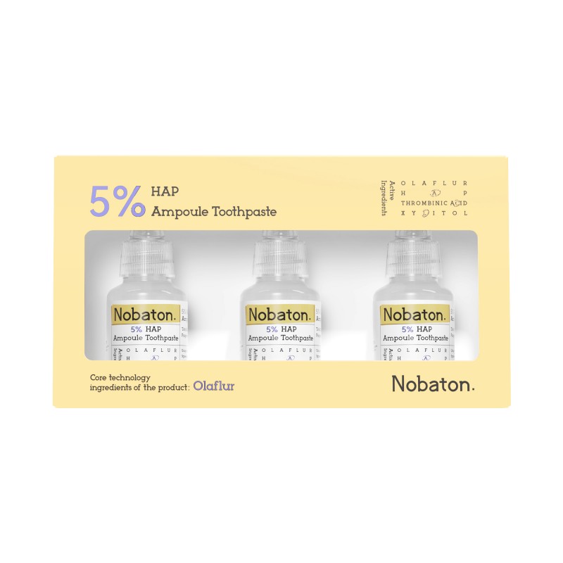 诺巴顿 精华牙膏 35g*3 5%果酸安瓶修复 黄色（单位：盒）