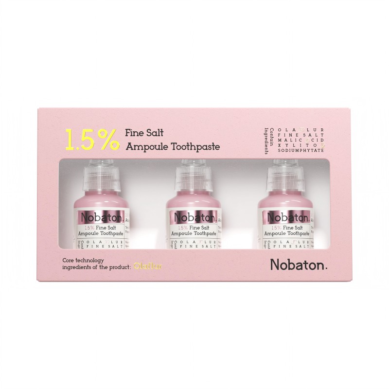 诺巴顿 精华牙膏 35g*3 1.5%粉盐安瓶美白 粉红色（单位：盒）