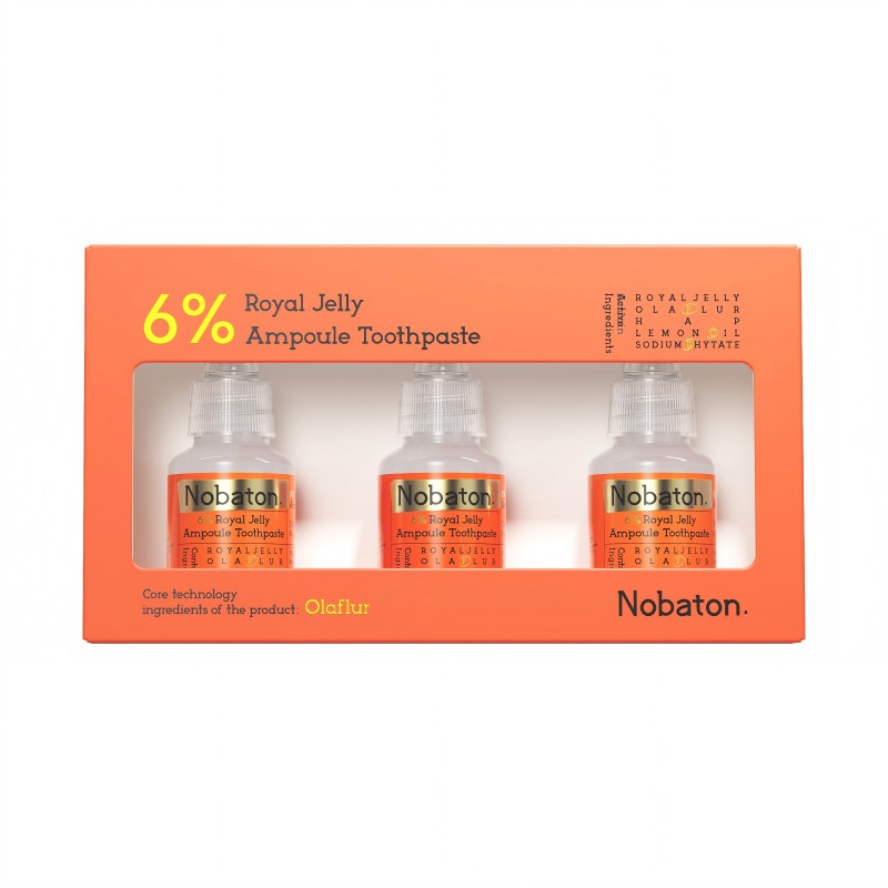 诺巴顿 精华牙膏 35g*3 6%蜂皇浆安瓶修复 橙色（单位：盒）