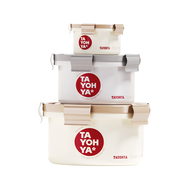 多样屋（TAYOHYA） TA11-0036BP 三件套 圆形保鲜盒 米白色（单位：套）