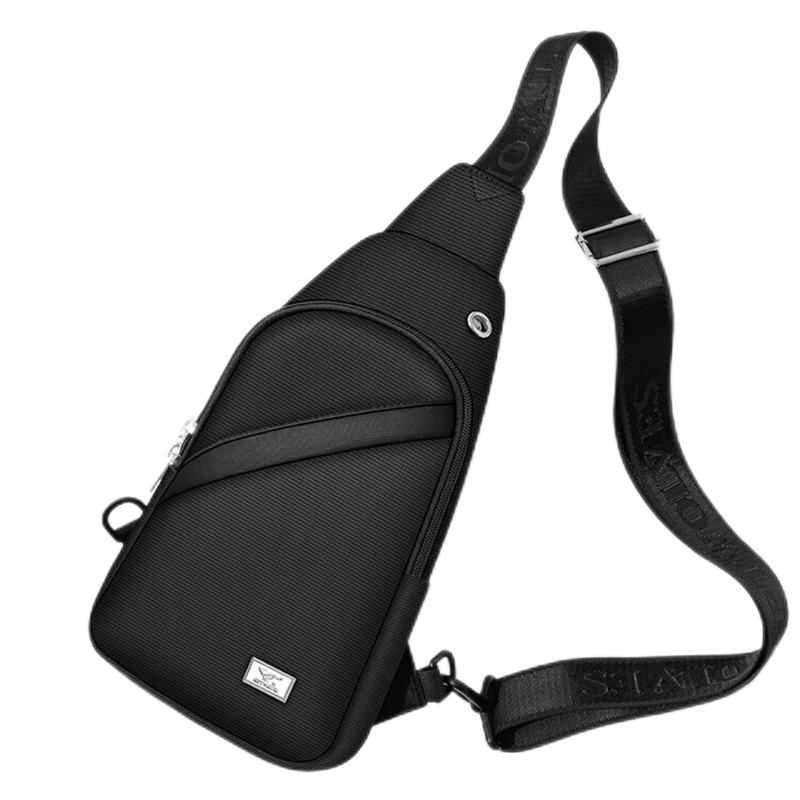 七匹狼胸包男士休闲斜挎包单肩包男帆布包户外腰包胸前包旅行背包（单位：个） CD101787-1 黑色-CD101787-1