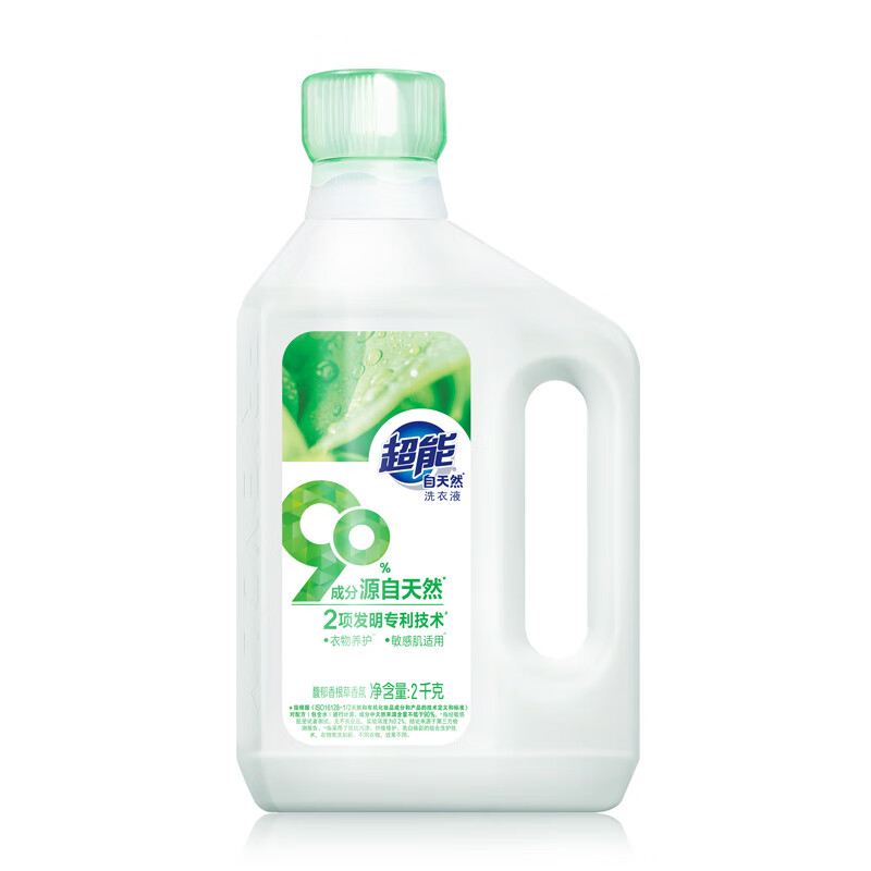 超能 自天然 2kg 洗衣液 白色（单位：瓶）