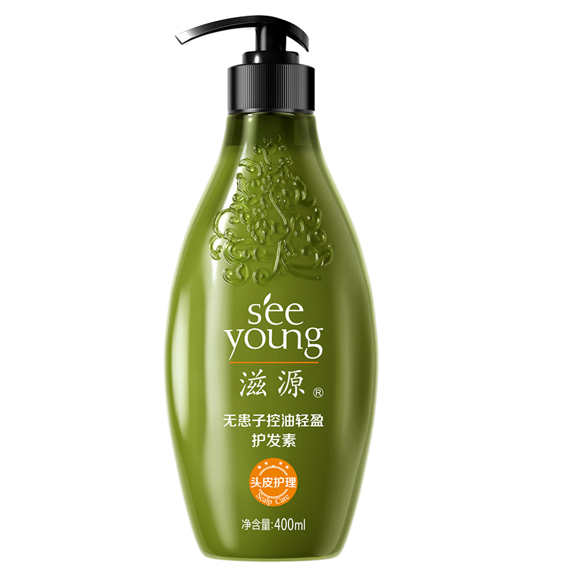 滋源（seeyoung） 无患子控油柔顺 400ml 清爽蓬松顺滑柔亮 绿色（单位：瓶）