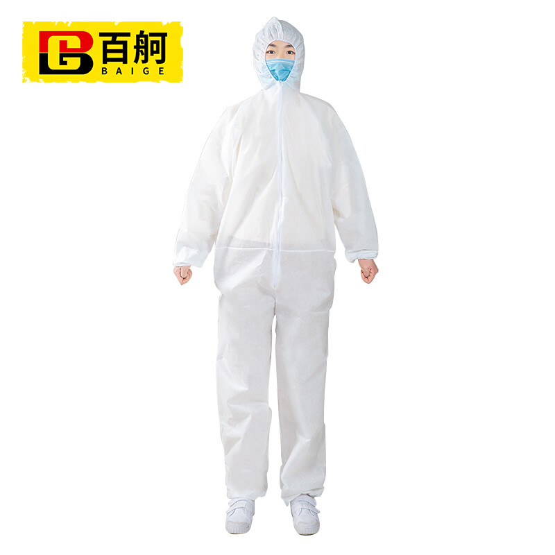 百舸（BAIGE） 100007513103 均码XL 一次性防护服  钢琴白（单位：套）