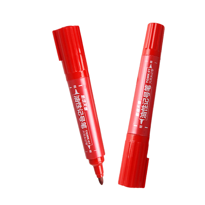 天章 （TANGO） 双头油性大头笔 10支 记号笔 红色（单位：盒）