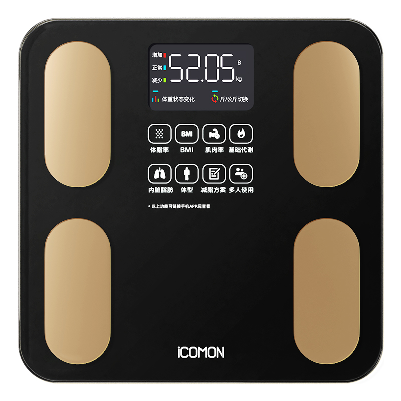沃莱（ICOMON） SO04 278*278mm 智能体脂秤 黑色（单位：台）