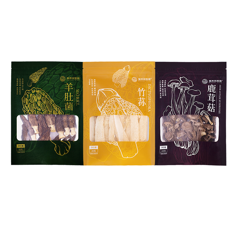 草木花生活 竹荪20g+羊肚菌25g+鹿茸菇100g 145g 组合装 混色（单位：组）