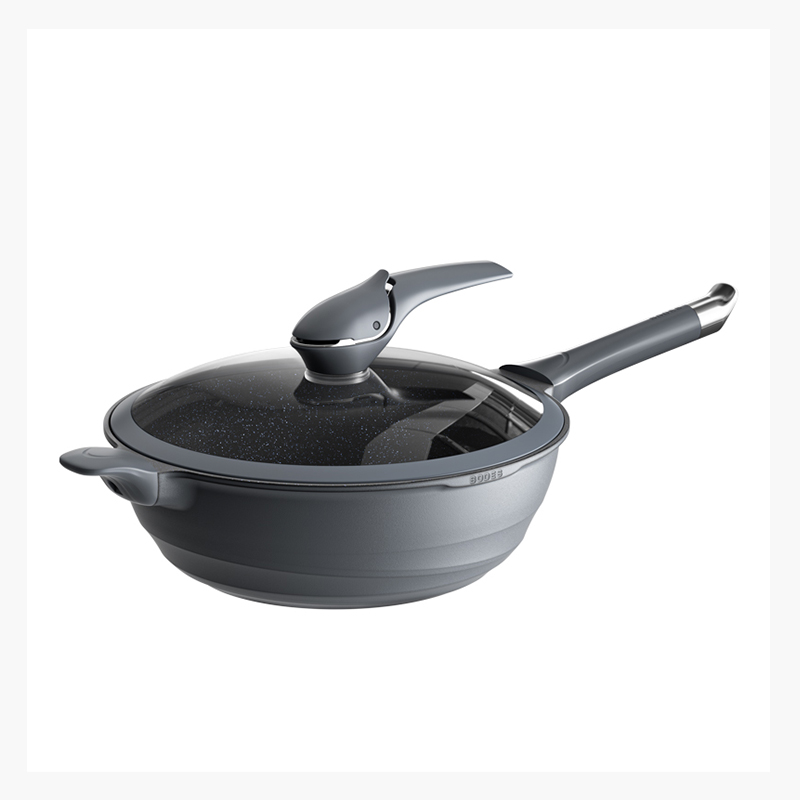 中科德马克（DUMIK） D-JF28J41 炒锅32cm 鲸鱼微压系列  黑色（单位：个）