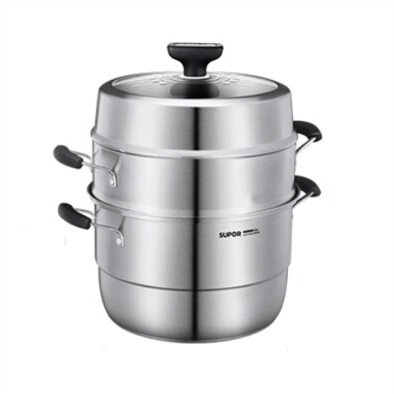 苏泊尔（SUPOR） SZ26VA1 26cm 巧易取不串味三层蒸锅  不锈钢色（单位：个）