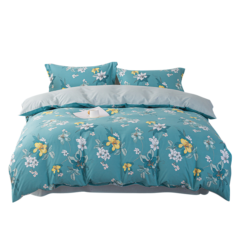 多喜爱（Dohia） DXA009 适用1.5/1.8米宽床  家纺四件套暮雨阑珊 203*229cm 深蓝色（单位：套）