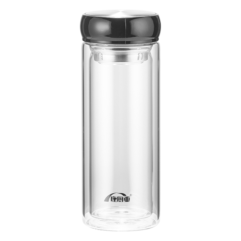 康厨亚 KX8635-st320 320ml 双层玻璃杯 黑色（单位：个）