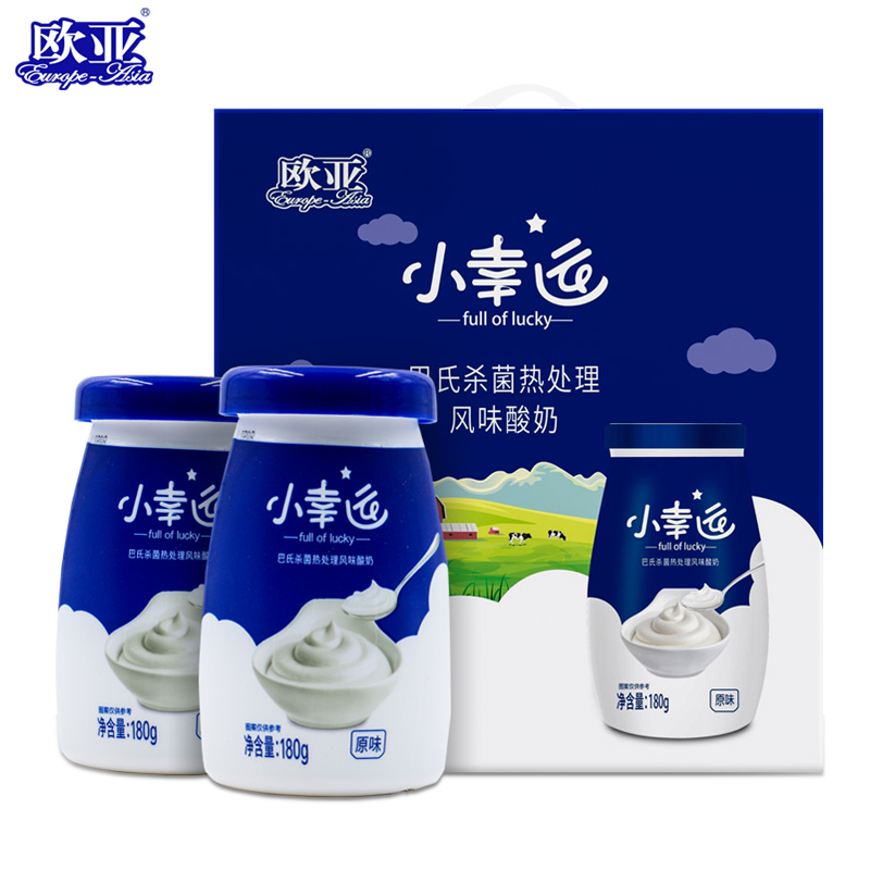 欧亚（Europe-Asia） 早餐 酸奶 小幸运常温酸奶 180ml*12瓶 宝石蓝（单位：箱）