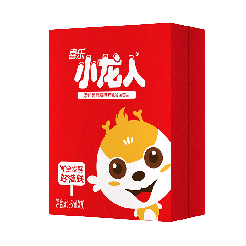 喜乐 益生菌 乳酸饮料 小龙人乳酸菌酸奶饮料 95mL*20瓶 红色（单位：箱）