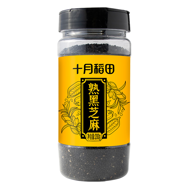 十月稻田 黑芝麻 200g 恒温烘焙 黑色（单位：罐）