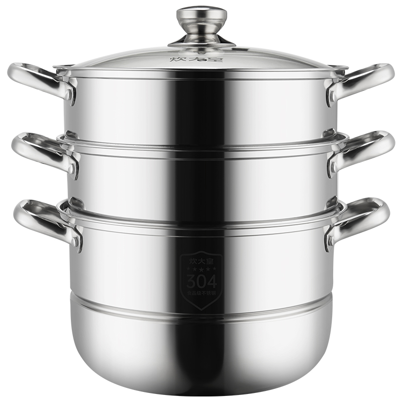炊大皇 ZG28ZW 28cm 臻味304不锈钢蒸锅 不锈钢色（单位：个）