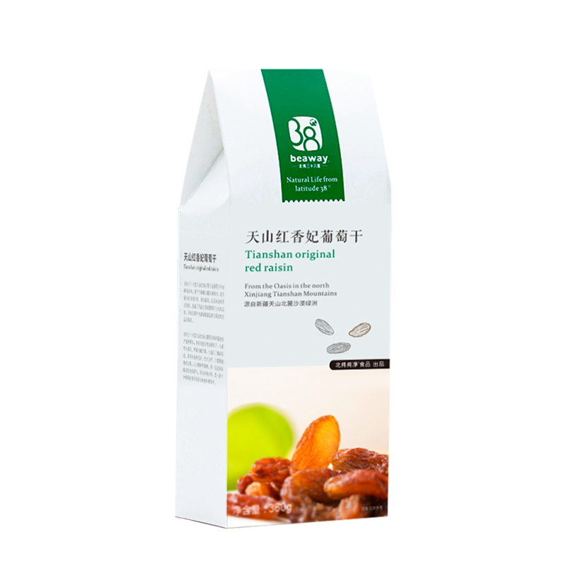 北纬三十八度 红香妃葡萄干 360g/盒 新疆特级玫瑰香肉厚 白色（单位：盒）