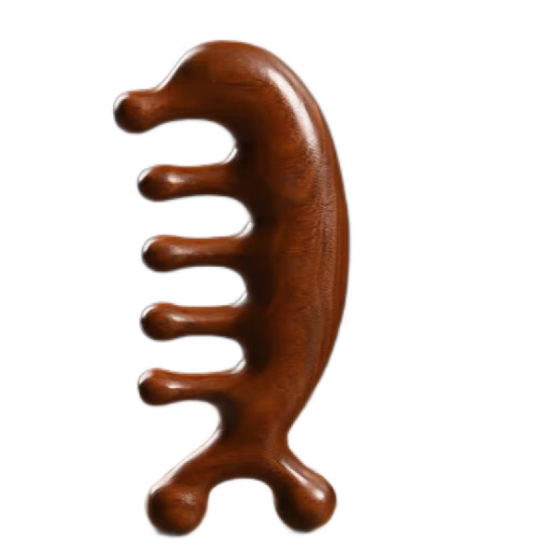 中稳堂 头部经络按摩梳小海豚 10cm 多功能宽齿梳 褐色（单位：个）