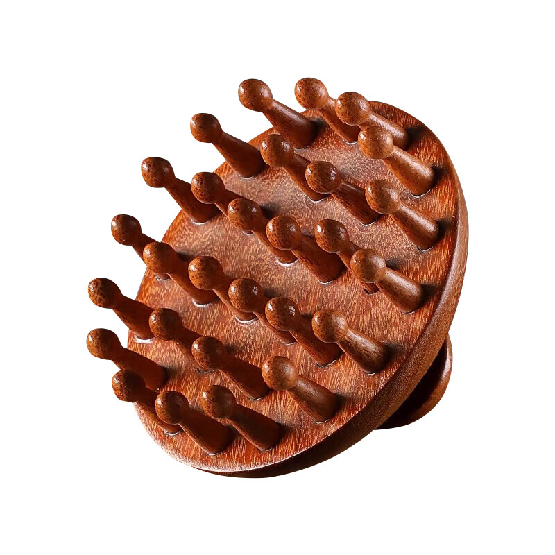 中稳堂 金丝檀木按摩梳圆盘 28齿 经络按摩 褐色（单位：个）