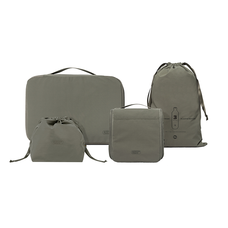 又见美物 EB4601 洗漱包++衣物收纳袋M+抽绳袋M+鞋袋 回彩旅行收纳四件套 橄榄绿（单位：套）
