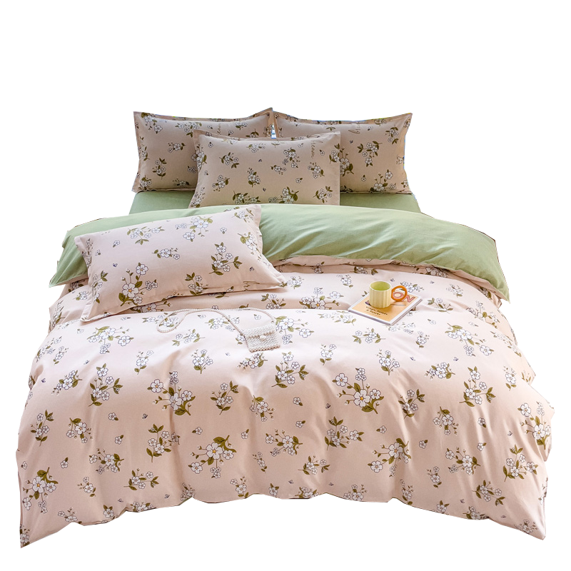 罗曼罗兰（ROMROL） 加厚磨毛四件套 花儿朵朵 200*230cm 粉色（单位：套）