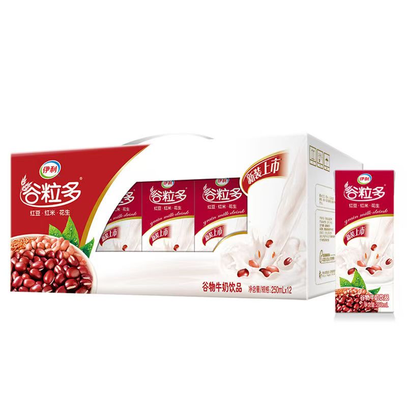 伊利 红谷牛奶饮品  250ml*12 盒 谷粒多 饮品 红色（单位：箱）