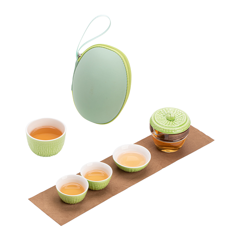 苏氏陶瓷（SUSHI CERAMICS） J1160 4头 苦尽甘来旅行快客茶具  绿色（单位：套）