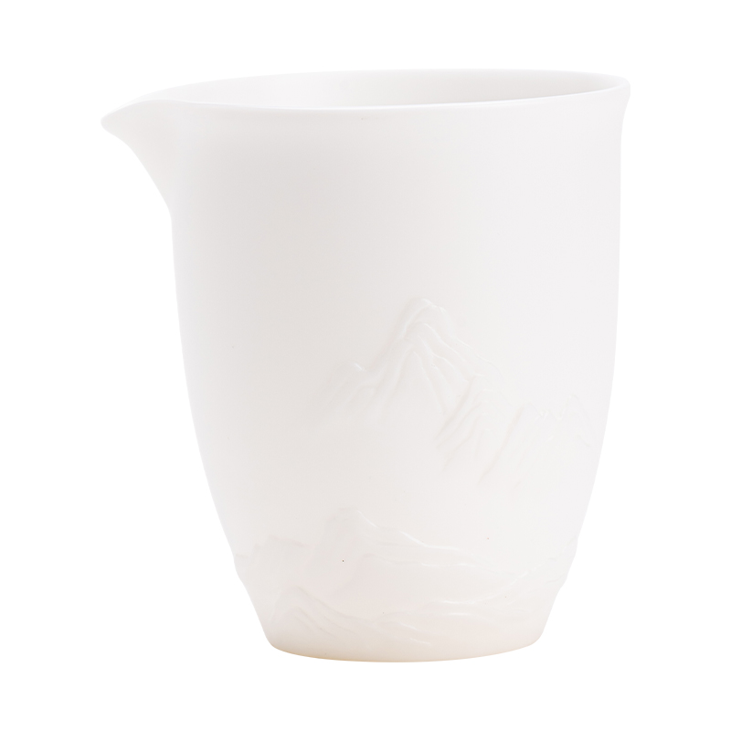 苏氏陶瓷（SUSHI CERAMICS） J1151 180ml 浮雕江山白瓷公道杯  白色（单位：个）