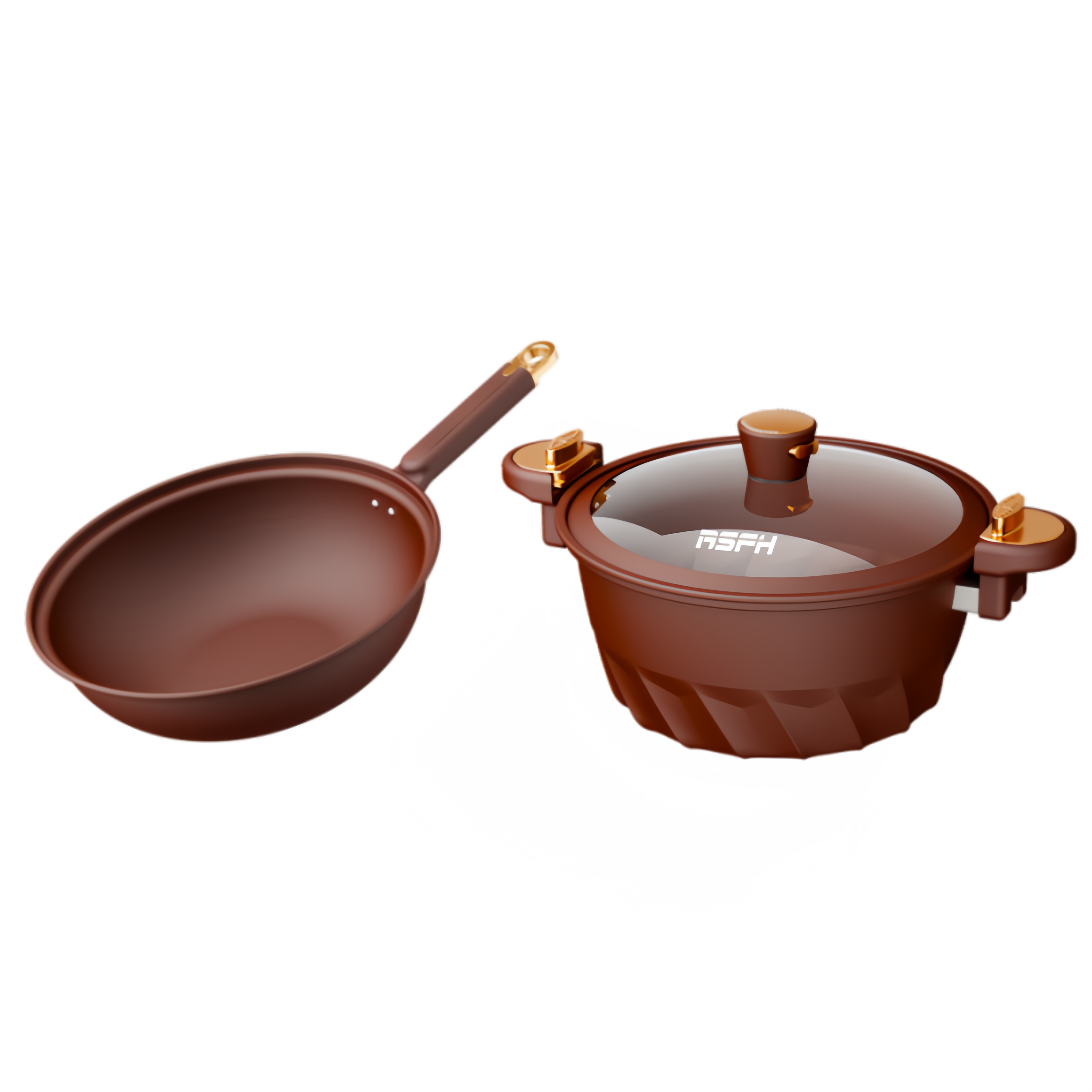 乐仕菲斯（RSFH） 紫砂微压套装锅 RS220T 炒锅+汤锅 朱砂红（单位：套）