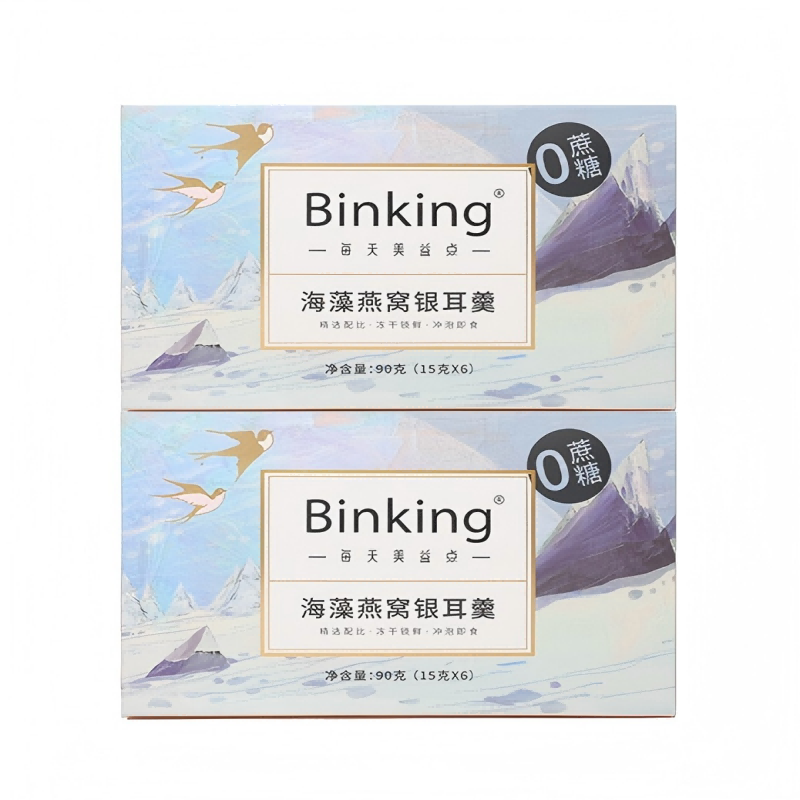 Binking 营养代餐 15克/袋*6袋/盒*2盒 燕窝银耳羹 无糖款 尼加拉蓝（单位：组）