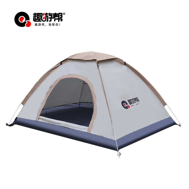 趣游帮 Y026 200*150*130cm 双人1门1窗公园帐篷 灰色（单位：顶）