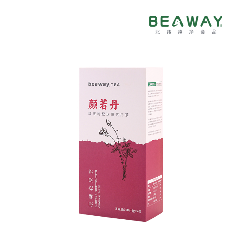 北纬三十八度 颜若丹｜红枣枸杞玫瑰茶 5g*20 养生茶养颜茶耐泡无硫 白色（单位：盒）