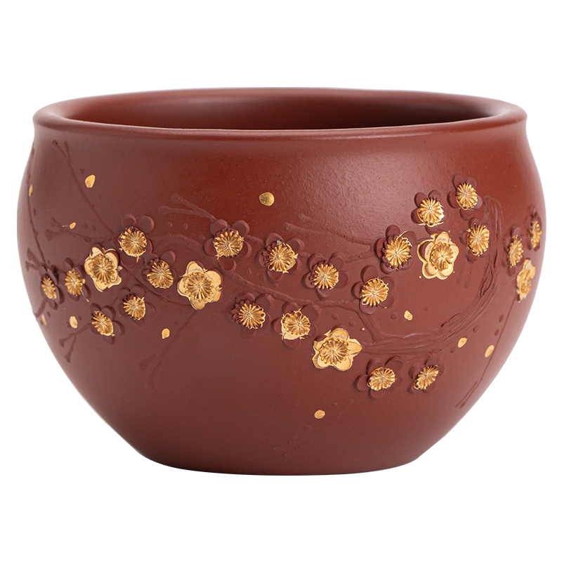 苏氏陶瓷（SUSHI CERAMICS） J0993 160ml 原矿段泥描金梅花茶杯  红色（单位：个）