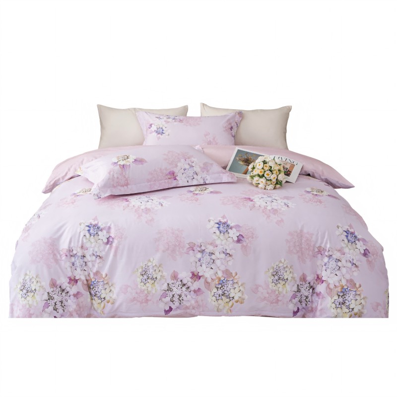 晚安家纺 奕彩 四件套200*230cm 全棉印花 粉色（单位：套）