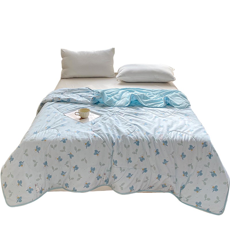 晚安家纺 叶香 2m200*230cm 清凉 天蓝色（单位：床）