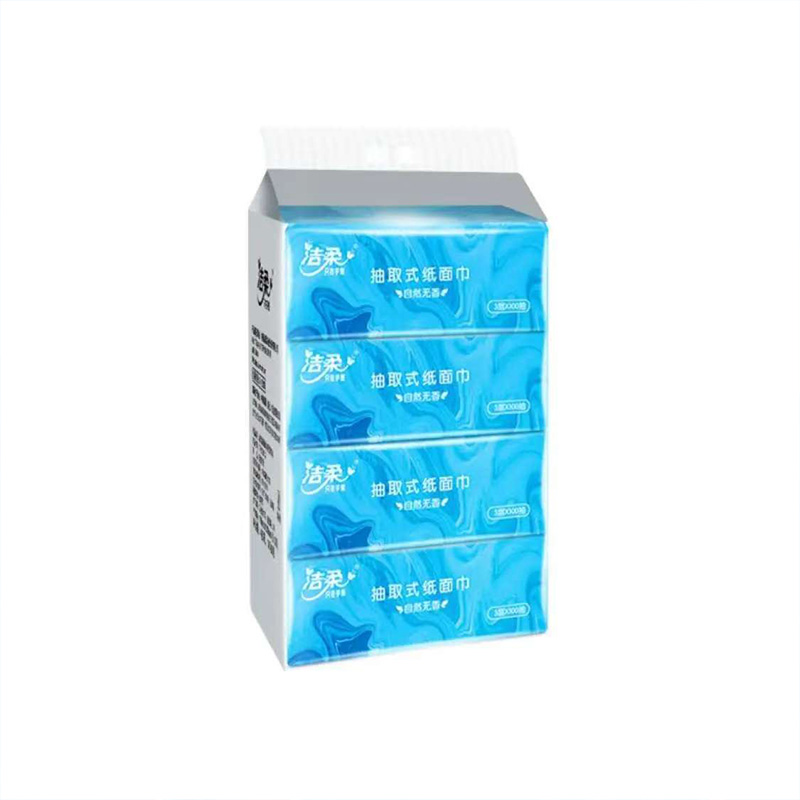 洁柔（C&S） 自然无香 三层100抽193x133mm*4包 抽纸100%原生木浆 蓝色（单位：提）